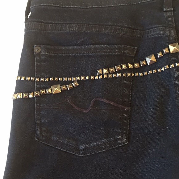 New, 7 for All Mankind, Black Jeans 2 studded 30 - Picture 13 of 15